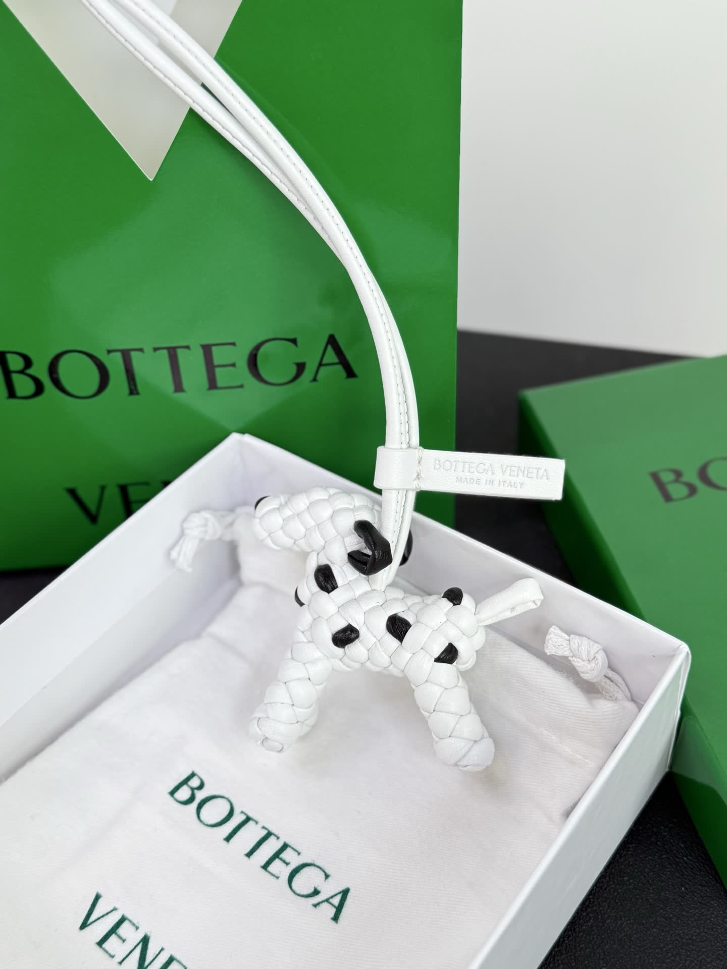 Bottega Veneta Leather Dog Charm